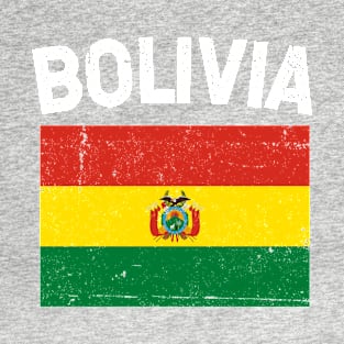 Bandera de Bolivia - Bolivian Flag - White letters design T-Shirt